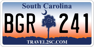 SC license plate BGR241
