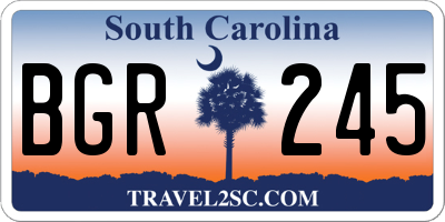 SC license plate BGR245