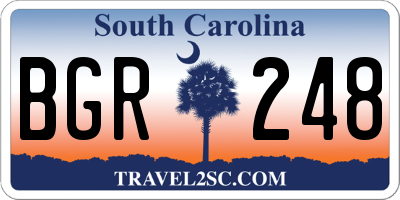 SC license plate BGR248