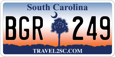 SC license plate BGR249