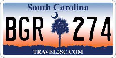 SC license plate BGR274