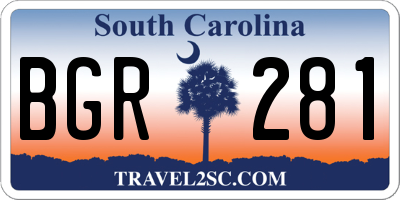 SC license plate BGR281
