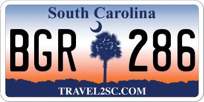 SC license plate BGR286
