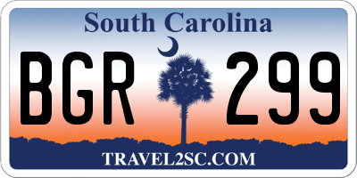 SC license plate BGR299
