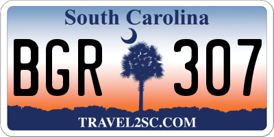 SC license plate BGR307