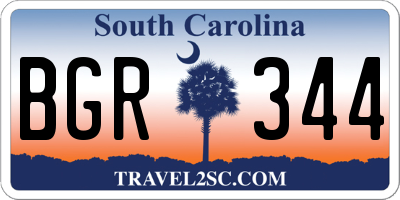 SC license plate BGR344