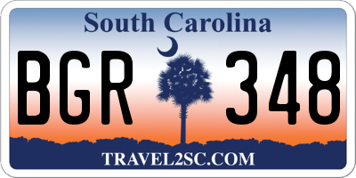 SC license plate BGR348