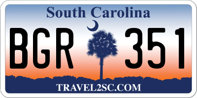 SC license plate BGR351