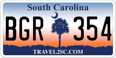SC license plate BGR354