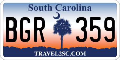 SC license plate BGR359