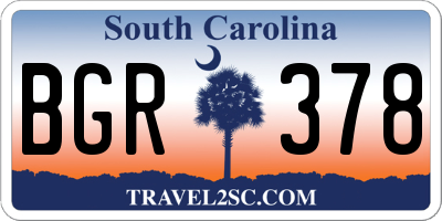 SC license plate BGR378