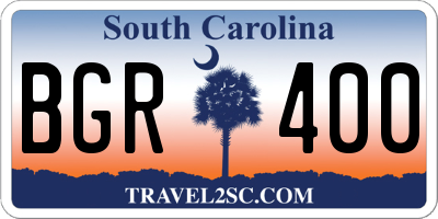 SC license plate BGR400