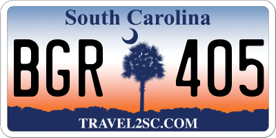 SC license plate BGR405