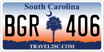 SC license plate BGR406