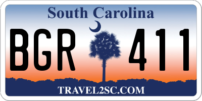 SC license plate BGR411