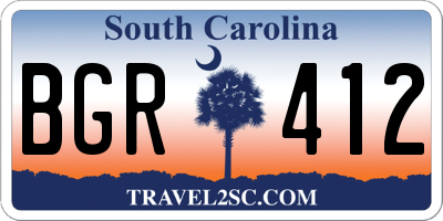 SC license plate BGR412