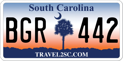 SC license plate BGR442