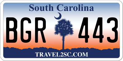 SC license plate BGR443