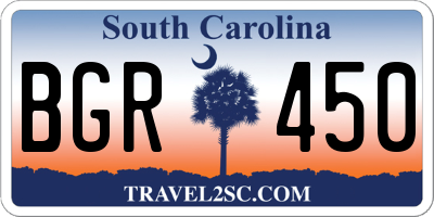 SC license plate BGR450