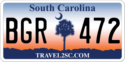 SC license plate BGR472