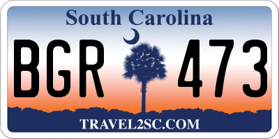 SC license plate BGR473