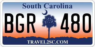 SC license plate BGR480