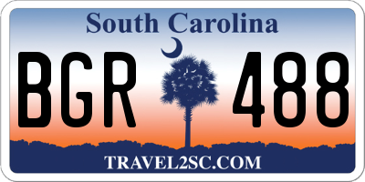 SC license plate BGR488