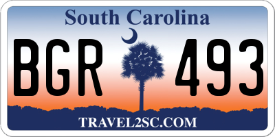 SC license plate BGR493