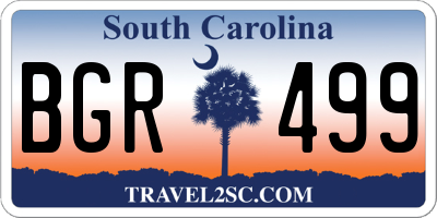 SC license plate BGR499