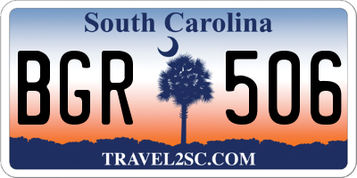 SC license plate BGR506