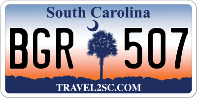 SC license plate BGR507