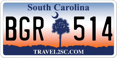 SC license plate BGR514