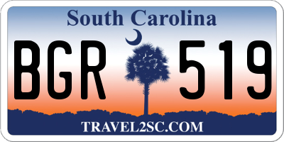 SC license plate BGR519