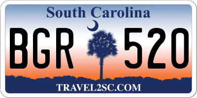 SC license plate BGR520