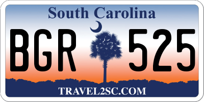 SC license plate BGR525