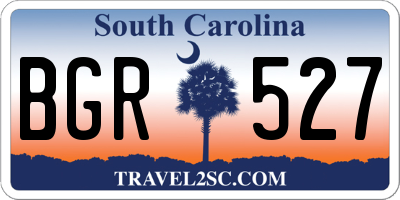 SC license plate BGR527
