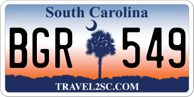 SC license plate BGR549