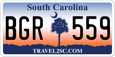 SC license plate BGR559