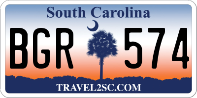 SC license plate BGR574