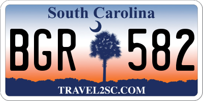SC license plate BGR582