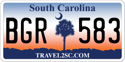 SC license plate BGR583
