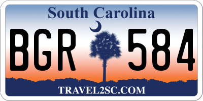 SC license plate BGR584