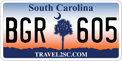SC license plate BGR605