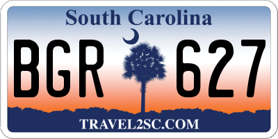 SC license plate BGR627