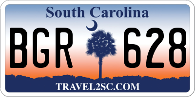SC license plate BGR628