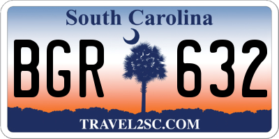 SC license plate BGR632
