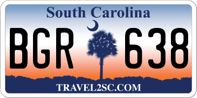 SC license plate BGR638