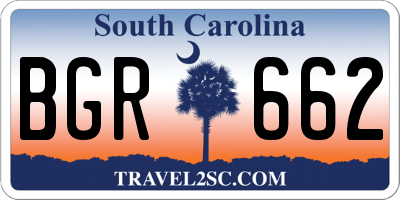 SC license plate BGR662