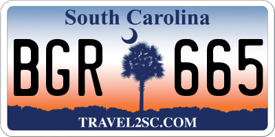 SC license plate BGR665