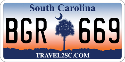 SC license plate BGR669